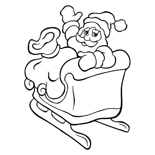 Ded Moroz Riding a Sleigh Coloring Page free printable Ded Moroz Coloring Pages coloring page
