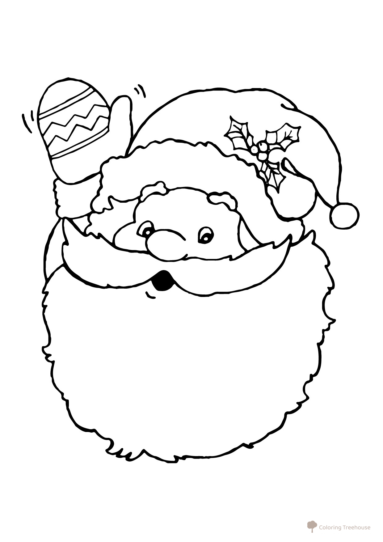 Dibujo para colorear: Ded Moroz canta una canción dibujo para colorear gratis de Páginas para colorear de Ded Moroz (Дед Мороз)