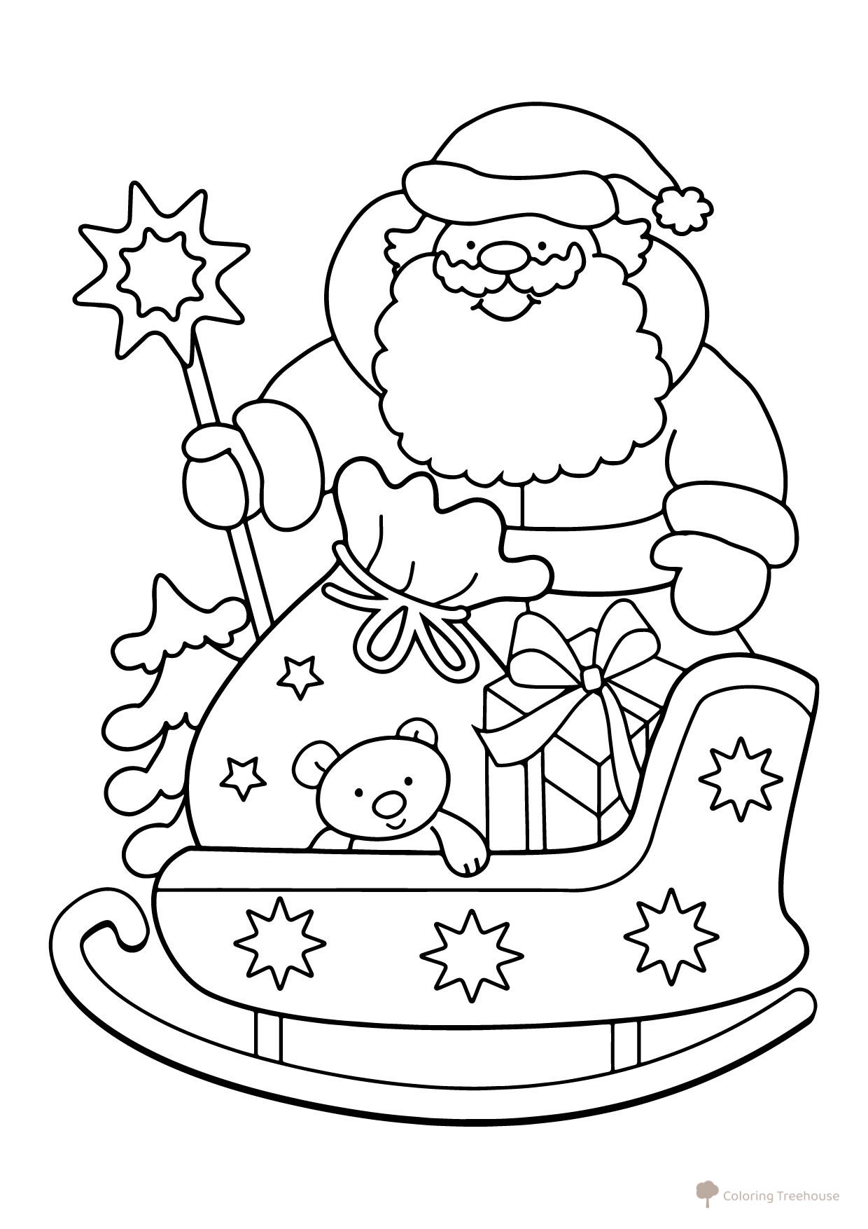 Santa Claus Smiling at Children Coloring Page free printable Ded Moroz Coloring Pages coloring page