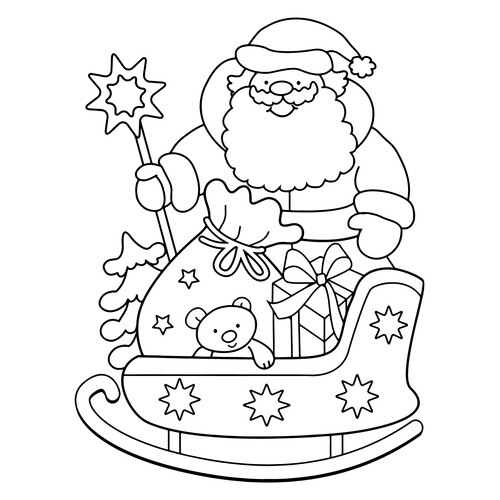 Santa Claus Smiling at Children Coloring Page free printable Ded Moroz Coloring Pages coloring page