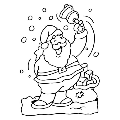 Santa Claus Ringing a Bell Coloring Page free printable Ded Moroz Coloring Pages coloring page