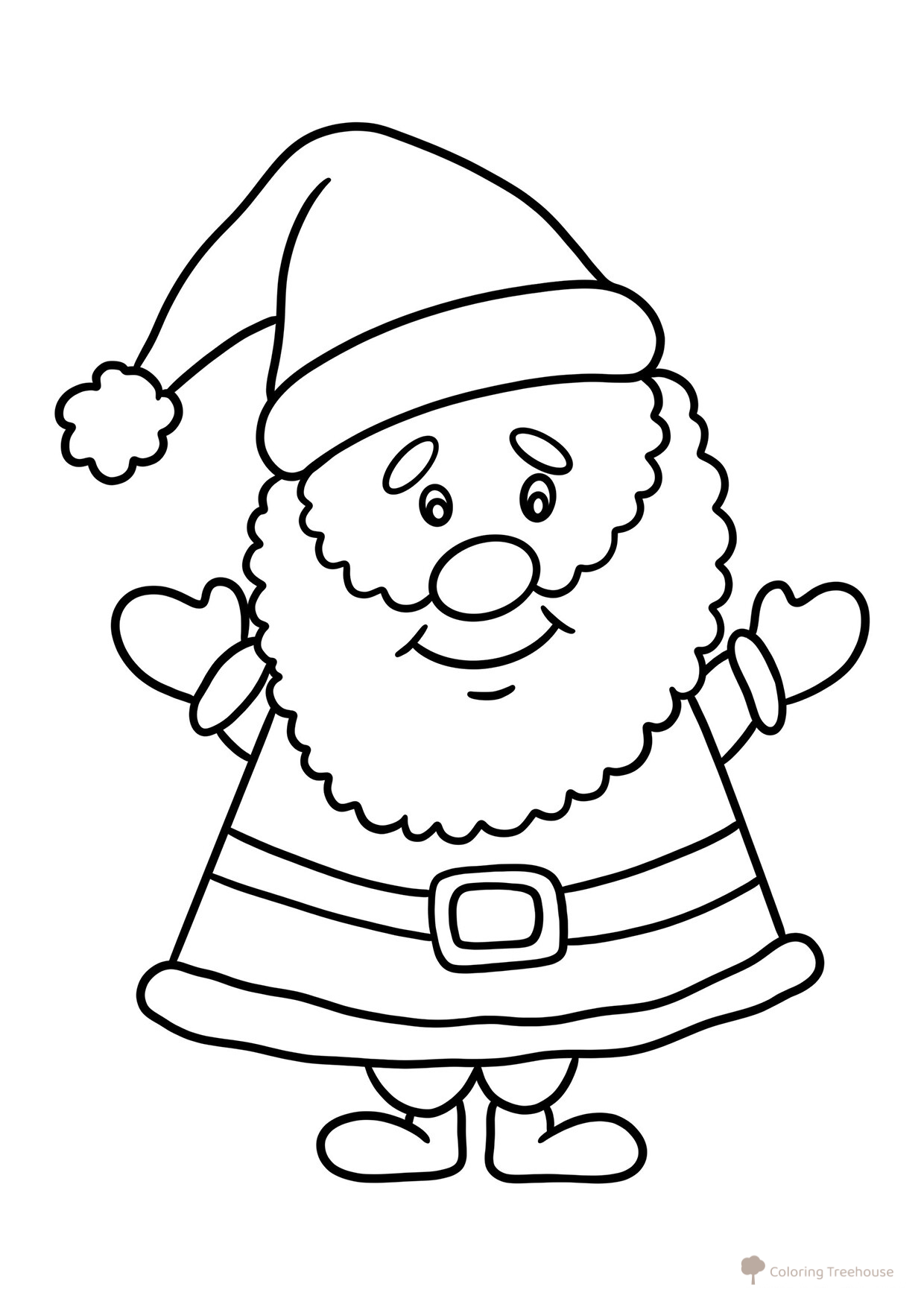 Página para colorear: Tierno Ded Moroz para los más pequeños dibujo para colorear gratis de Páginas para colorear de Ded Moroz (Дед Мороз)