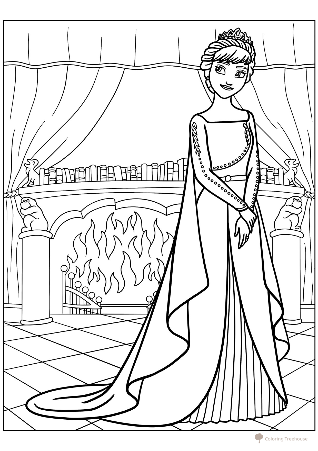 Queen Anna Coloring Page free printable Anna Coloring Pages from Frozen coloring page