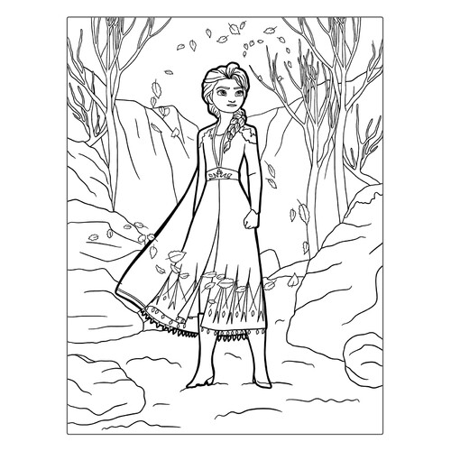Elsa in the Canyon Coloring Page free printable Elsa Coloring Pages from Frozen coloring page