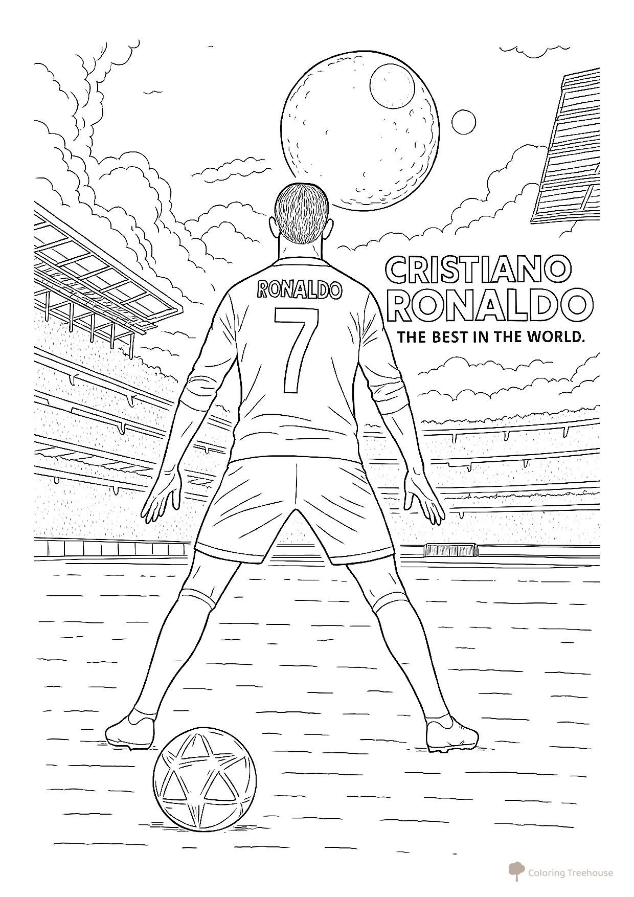 Cristiano Ronaldo 'Best Footballer' Coloring Page free printable Cristiano Ronaldo Coloring Pages coloring page