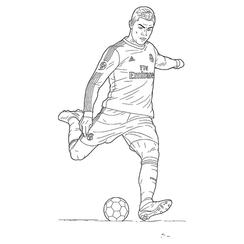 Página para colorear «El legendario Cristiano Ronaldo» dibujo para colorear gratis de Páginas para colorear de Cristiano Ronaldo
