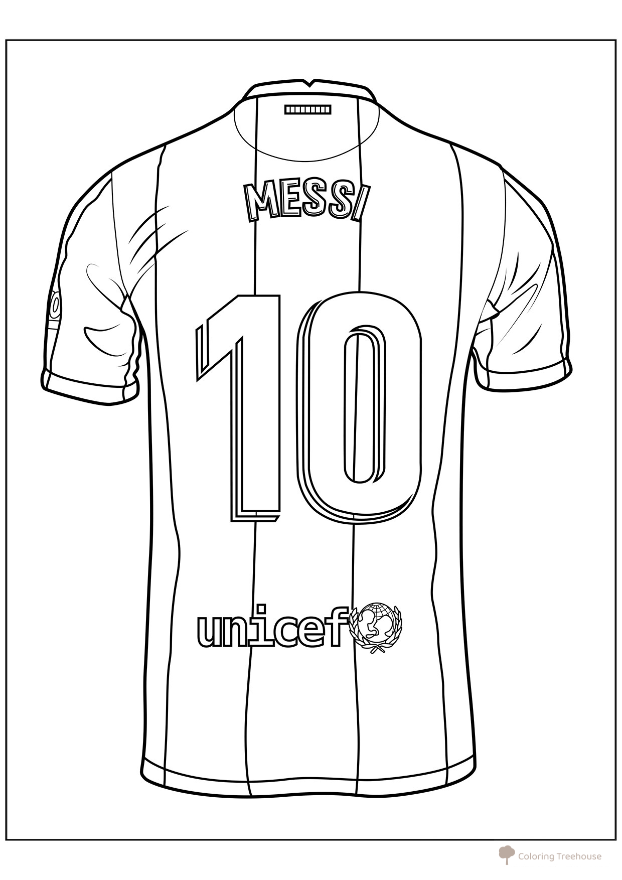 Messi Jersey Coloring Page free printable Lionel Messi Coloring Pages coloring page