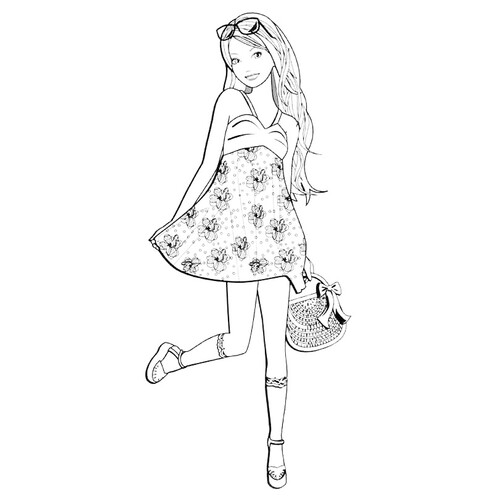Barbie Goes to the Beach Coloring Page free printable Barbie Coloring Pages for Girls coloring page