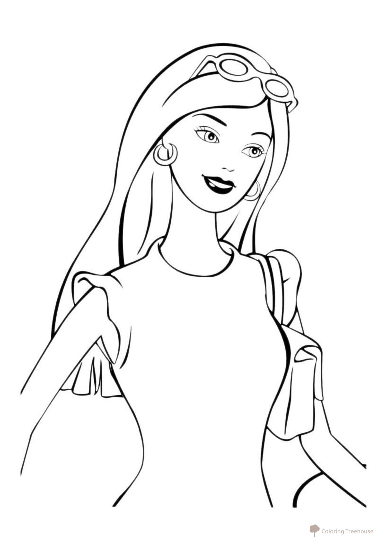 Barbie is Going for an Interview Coloring Page free printable Barbie Coloring Pages for Girls coloring page