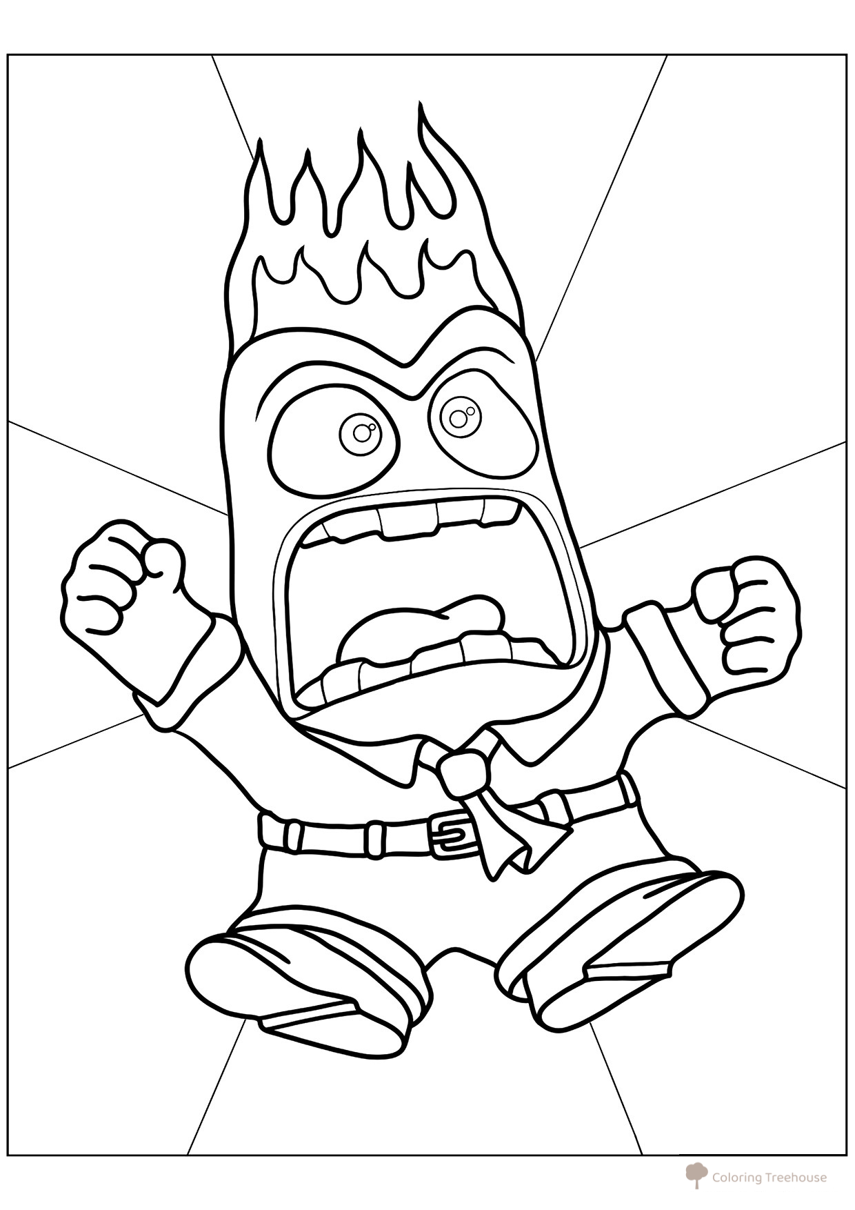 Coloring Page: Anger (in a Rage) free printable Inside Out 2 Coloring Pages coloring page