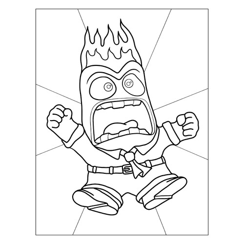Coloring Page: Anger (in a Rage) free printable Inside Out 2 Coloring Pages coloring page