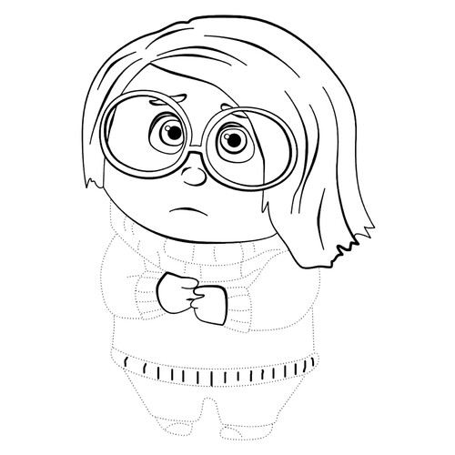 Página para colorear "Emoción Tristeza por puntos" dibujo para colorear gratis de Páginas para colorear de la película Inside Out 2
