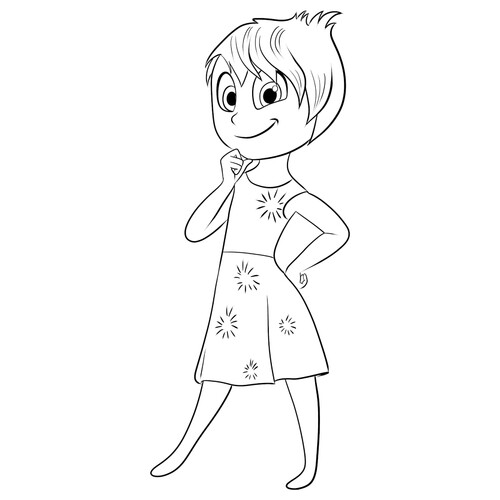 Coloring Page: Energetic Joy from Inside Out 2 free printable Inside Out 2 Coloring Pages coloring page