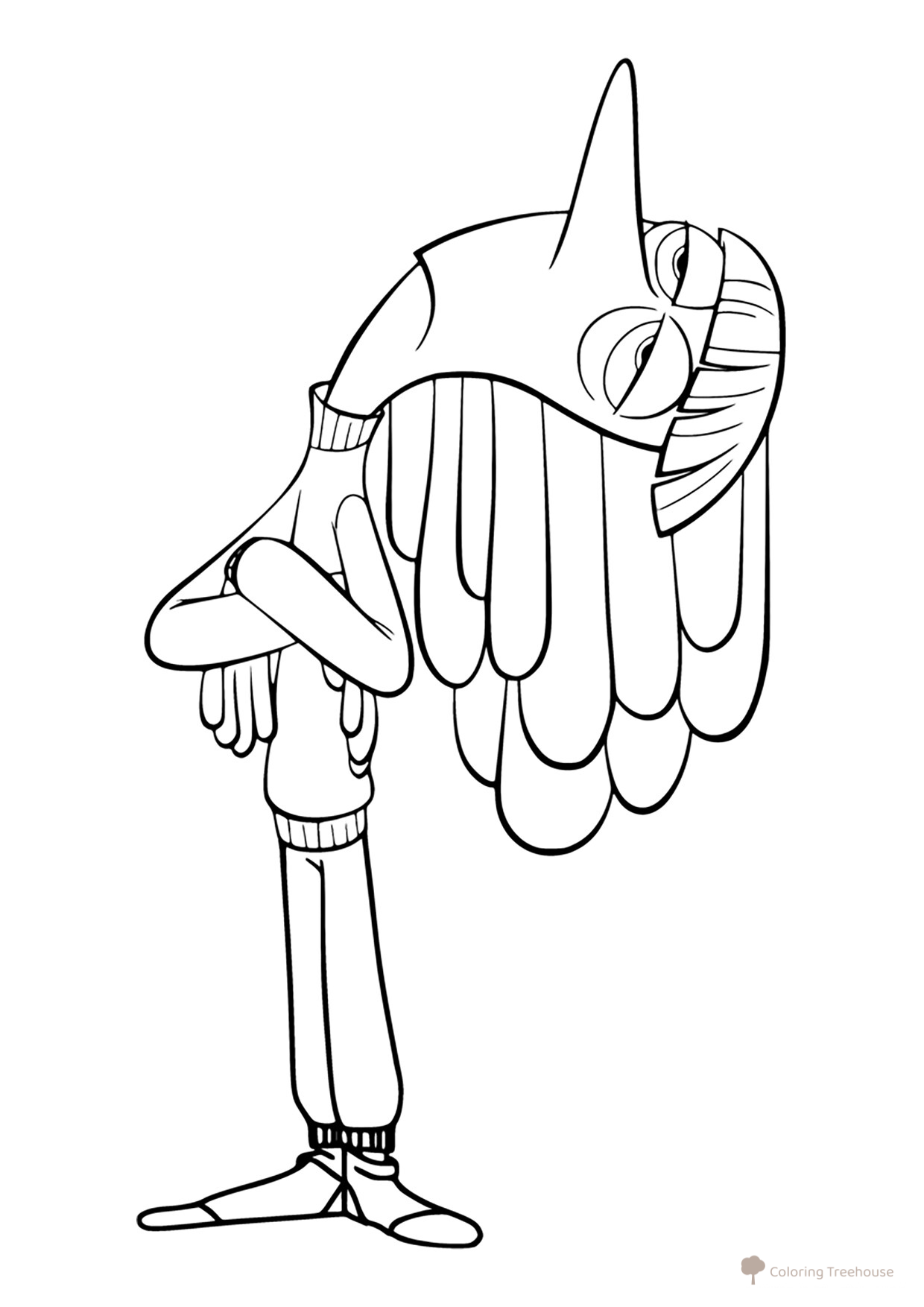 Khandra Full-Body Coloring Page free printable Inside Out 2 Coloring Pages coloring page