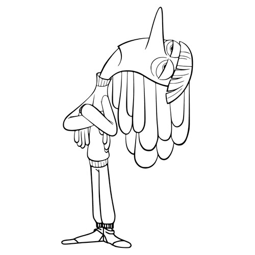 Khandra Full-Body Coloring Page free printable Inside Out 2 Coloring Pages coloring page