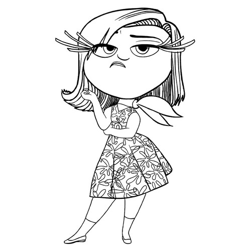 Graceful Disgust Coloring Page free printable Inside Out 2 Coloring Pages coloring page
