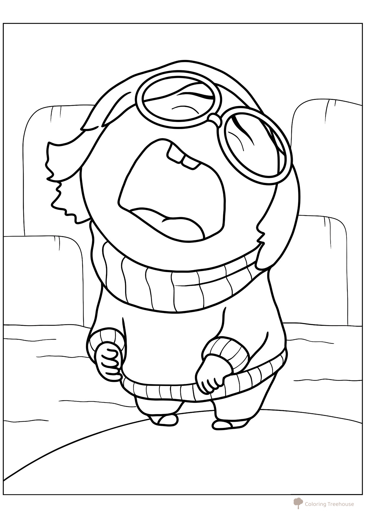 Sadness Coloring Page — Inside Out 2 (Vulnerable Emotion) free printable Inside Out 2 Coloring Pages coloring page