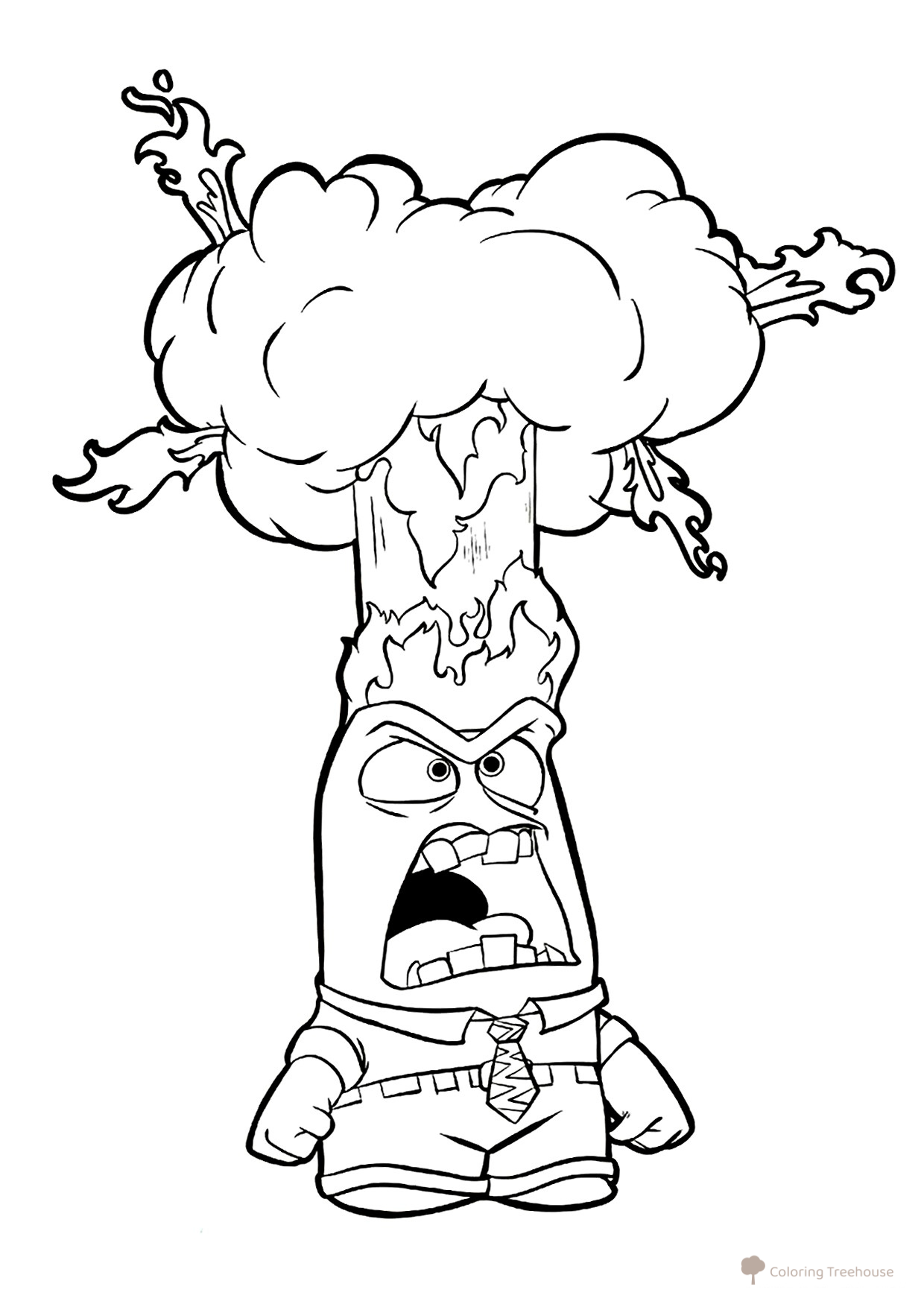 Página para colorear «Emoción explosiva: Ira» dibujo para colorear gratis de Páginas para colorear de la película Inside Out 2