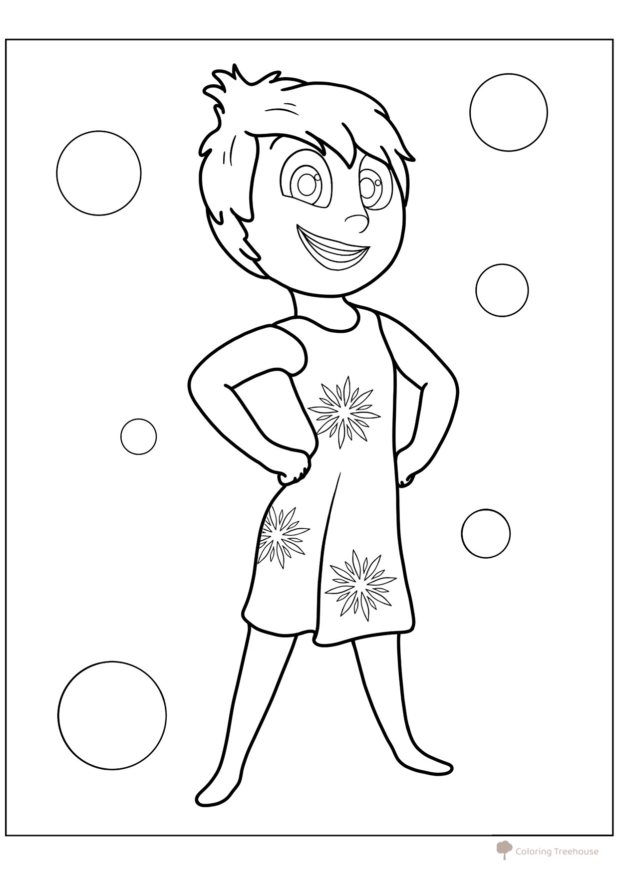 Coloring Page «Joy — the Cheerful Emotion» free printable Inside Out 2 Coloring Pages coloring page