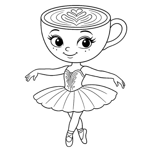 Página para colorear «Bailarina Capuchino» dibujo para colorear gratis de Páginas para colorear de la Balerina Capuchino