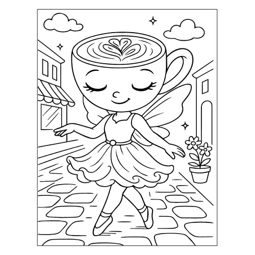 Página para colorear «Bailarina Hada Capuchino» dibujo para colorear gratis de Páginas para colorear de la Balerina Capuchino