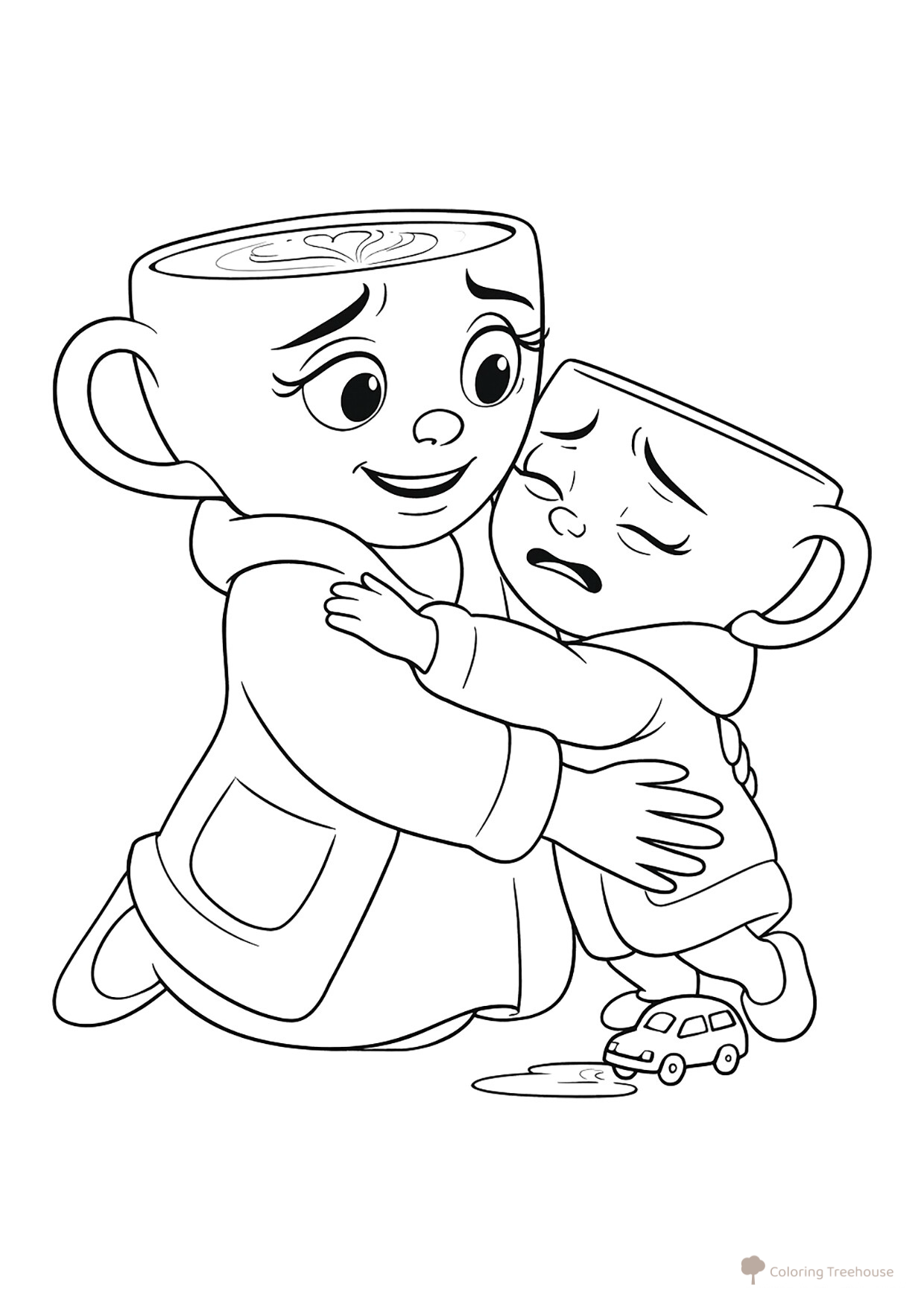 Ballerina Cappuccino and Her Little One Coloring Page free printable Ballerina Cappuccino Coloring Pages coloring page