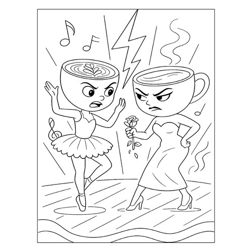 Colorear «Bailarina Capuchino y Espressona Señora» dibujo para colorear gratis de Páginas para colorear de la Balerina Capuchino