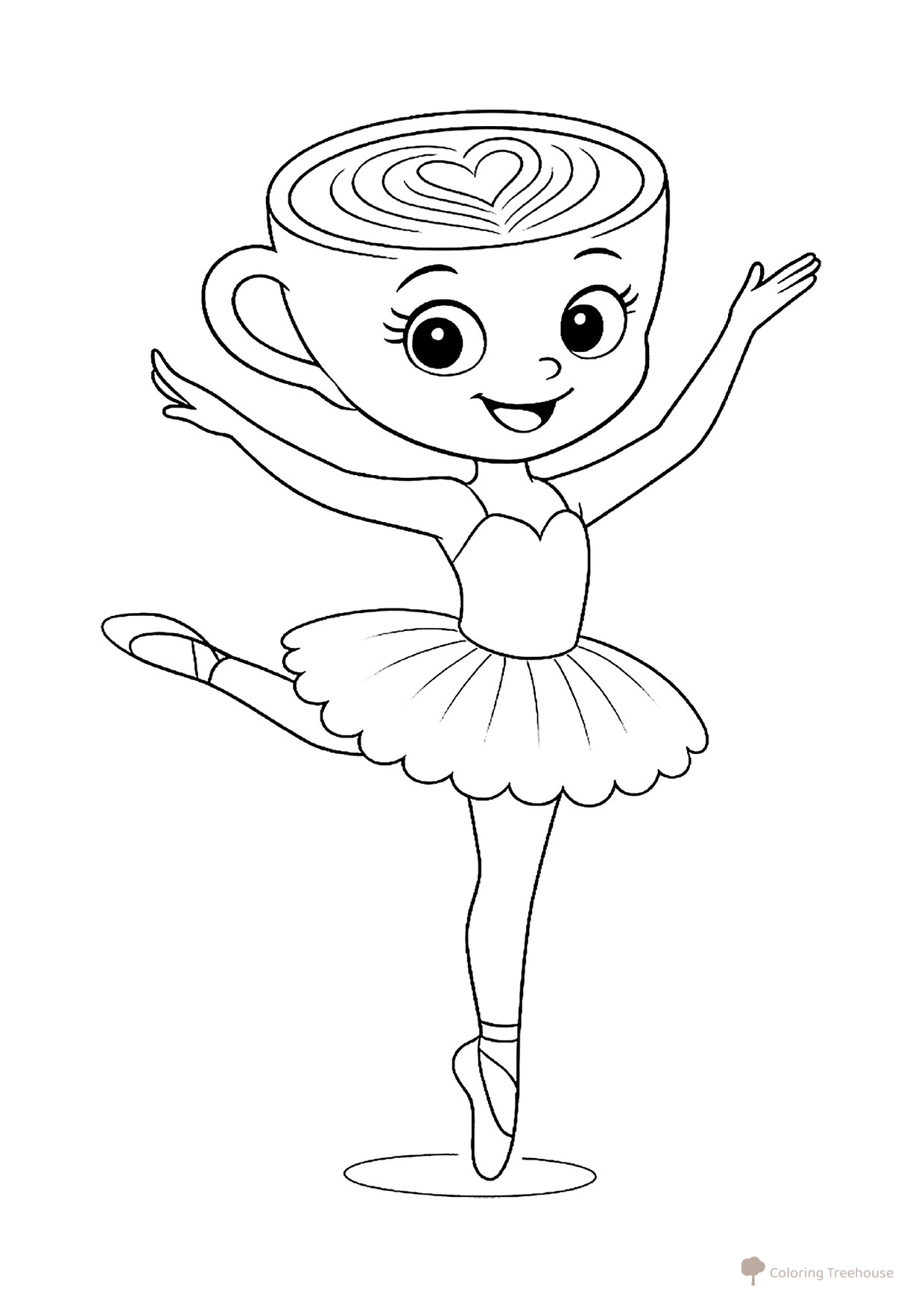 Página para colorear «Bailarina Cappuccino» dibujo para colorear gratis de Páginas para colorear de la Balerina Capuchino