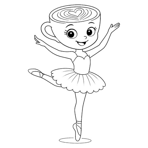 Página para colorear «Bailarina Cappuccino» dibujo para colorear gratis de Páginas para colorear de la Balerina Capuchino