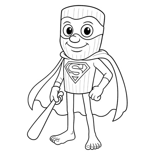 Tun Tun Tun Sahur Superman Coloring Page free printable Tun Tun Tun Sahur Coloring Pages coloring page