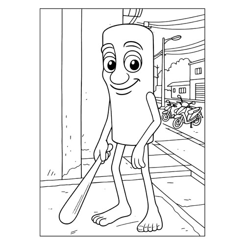 Tun Tun Tun Sahur in the City Coloring Page free printable Tun Tun Tun Sahur Coloring Pages coloring page
