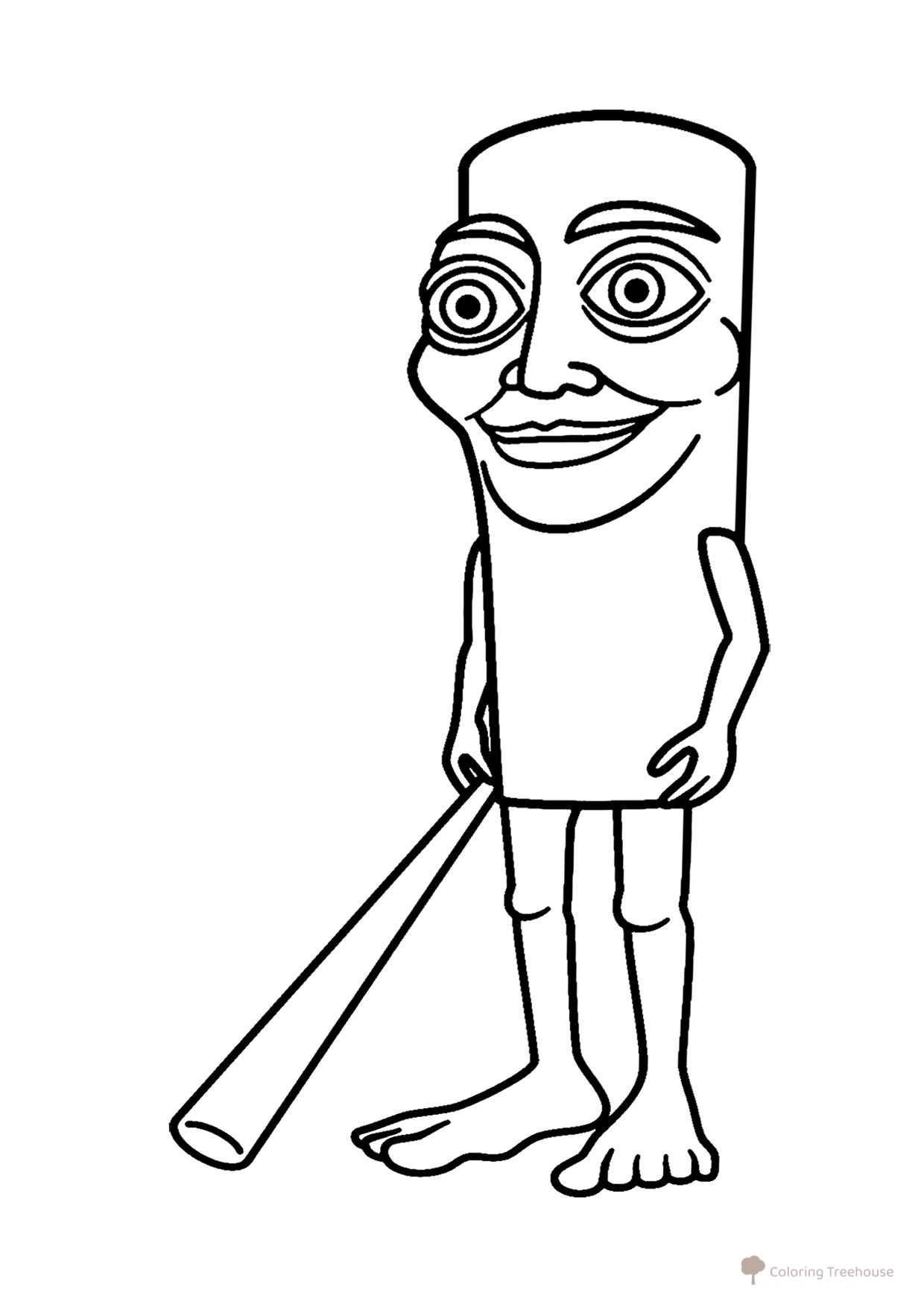 Página para colorear «Tung Tung Tung Sahur» dibujo para colorear gratis de Páginas para colorear Tun Tun Tun Sahur