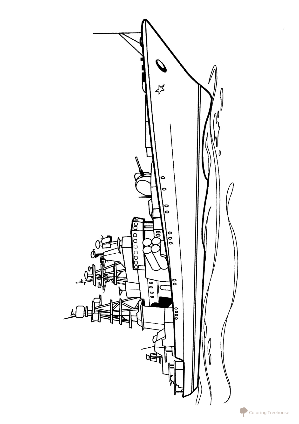 Coloring Page: Anti-Submarine Ship “Admiral Chabanenko” free printable Warship Coloring Pages coloring page