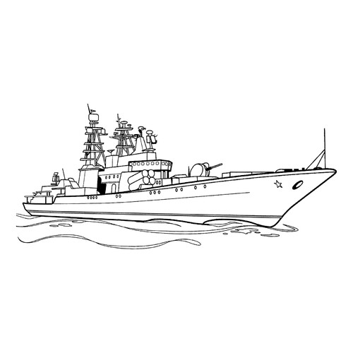 Página para colorear «Buque antisubmarino Almirante Chabanenko» dibujo para colorear gratis de Páginas para colorear de barcos militares