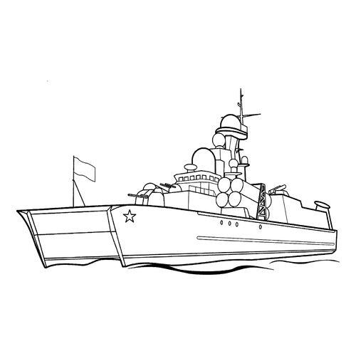 Página para colorear: barco militar sobre aerodeslizador Bora dibujo para colorear gratis de Páginas para colorear de barcos militares
