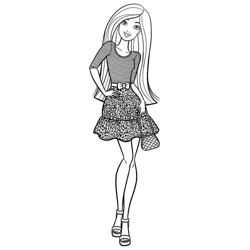 Barbie en estilo marino - página para colorear dibujo para colorear gratis de Barbie Coloring Pages for Girls