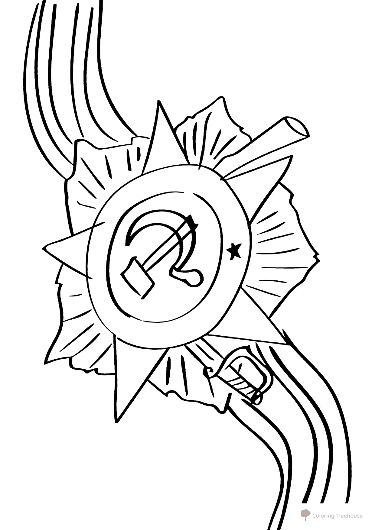 Página para colorear de la cinta de San Jorge dibujo para colorear gratis de Páginas para colorear del 9 de mayo