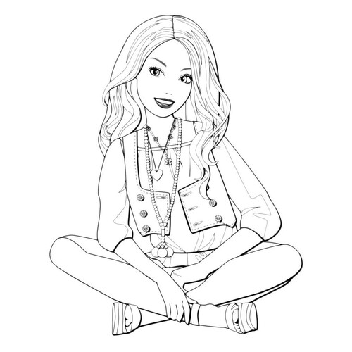 Página para colorear: Barbie en pose de loto dibujo para colorear gratis de Barbie Coloring Pages for Girls