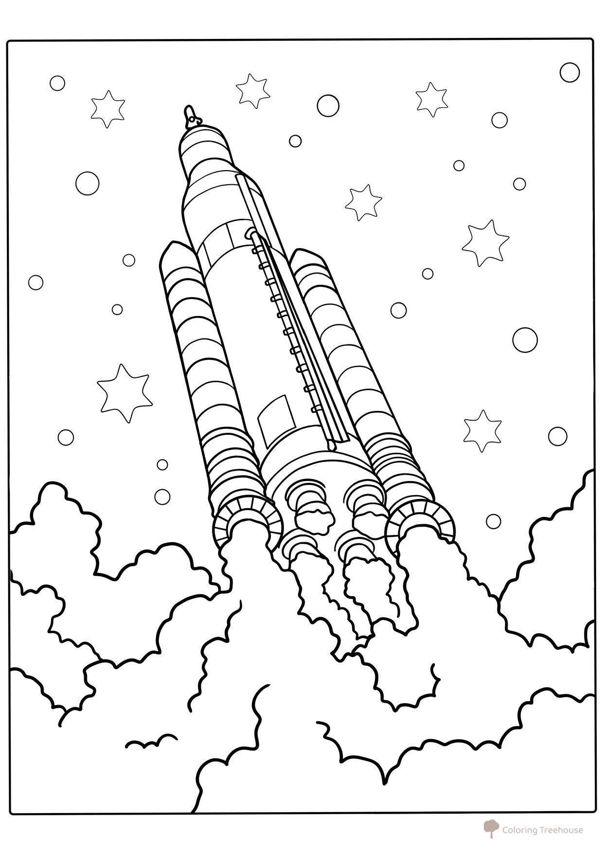 Página para colorear: Space Launch System — cohete superpesado estadounidense dibujo para colorear gratis de Páginas para colorear: cohetes