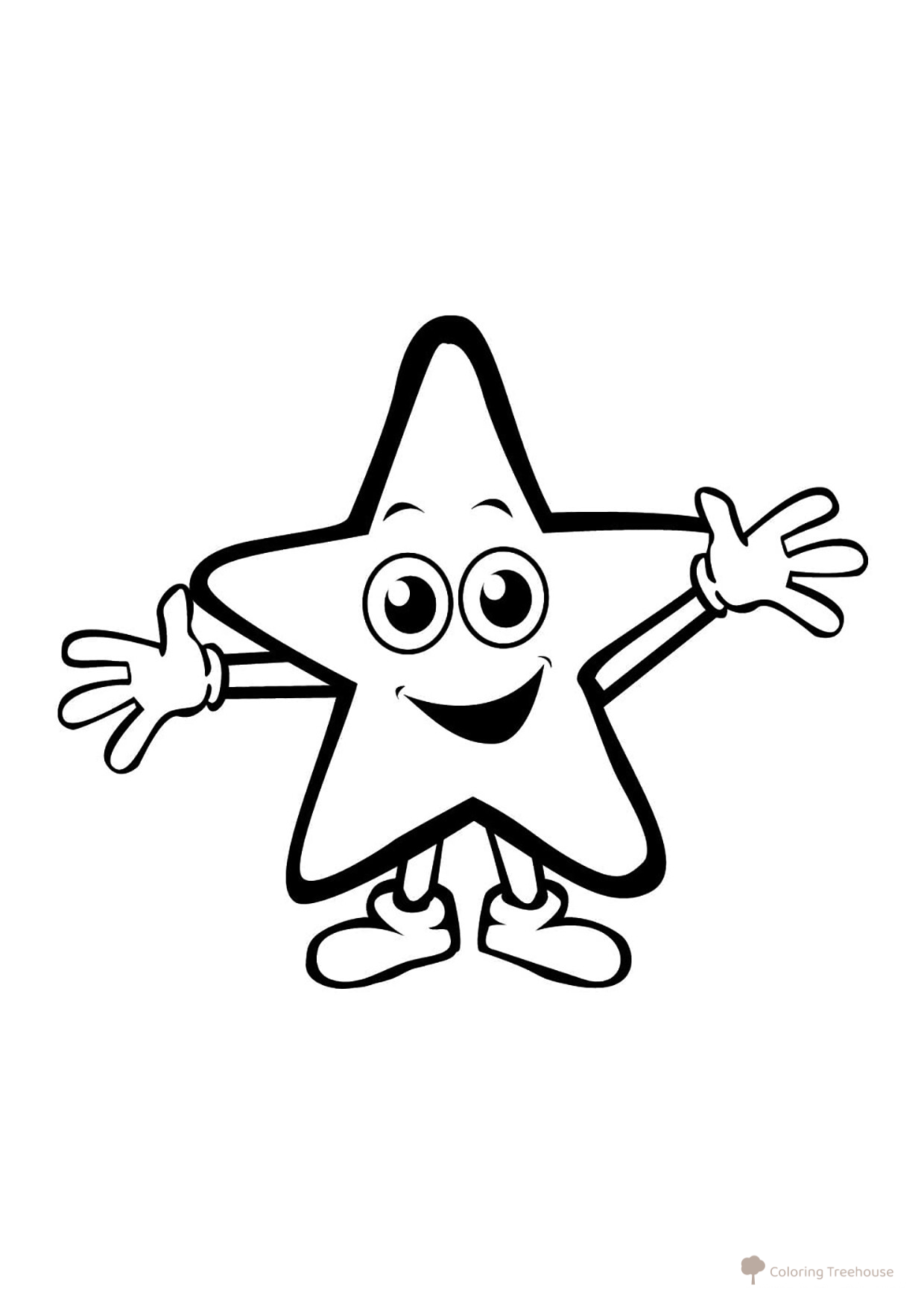 Página para colorear «Estrella amigable» dibujo para colorear gratis de Páginas para colorear de estrellas