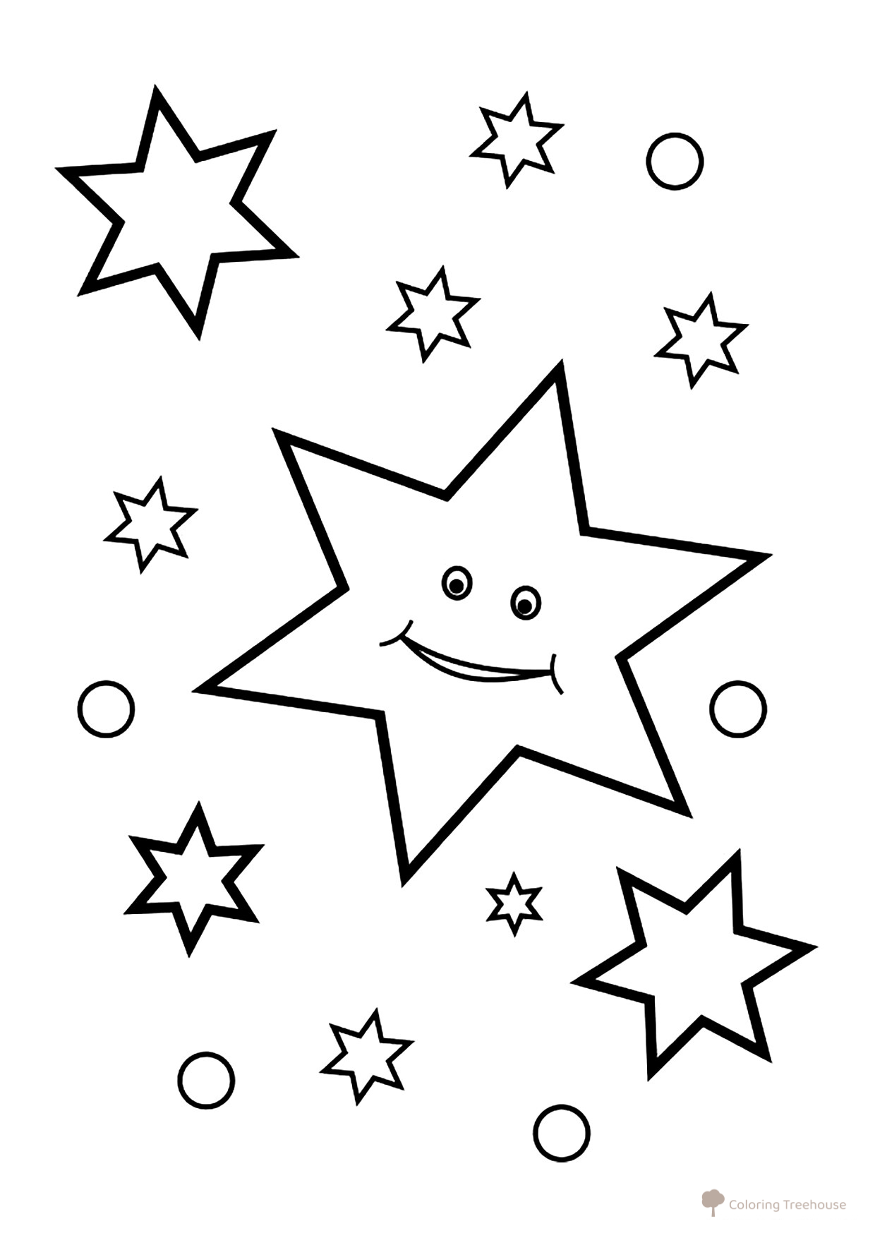 Simple Stars Coloring Page for Little Ones free printable Star Coloring Pages coloring page