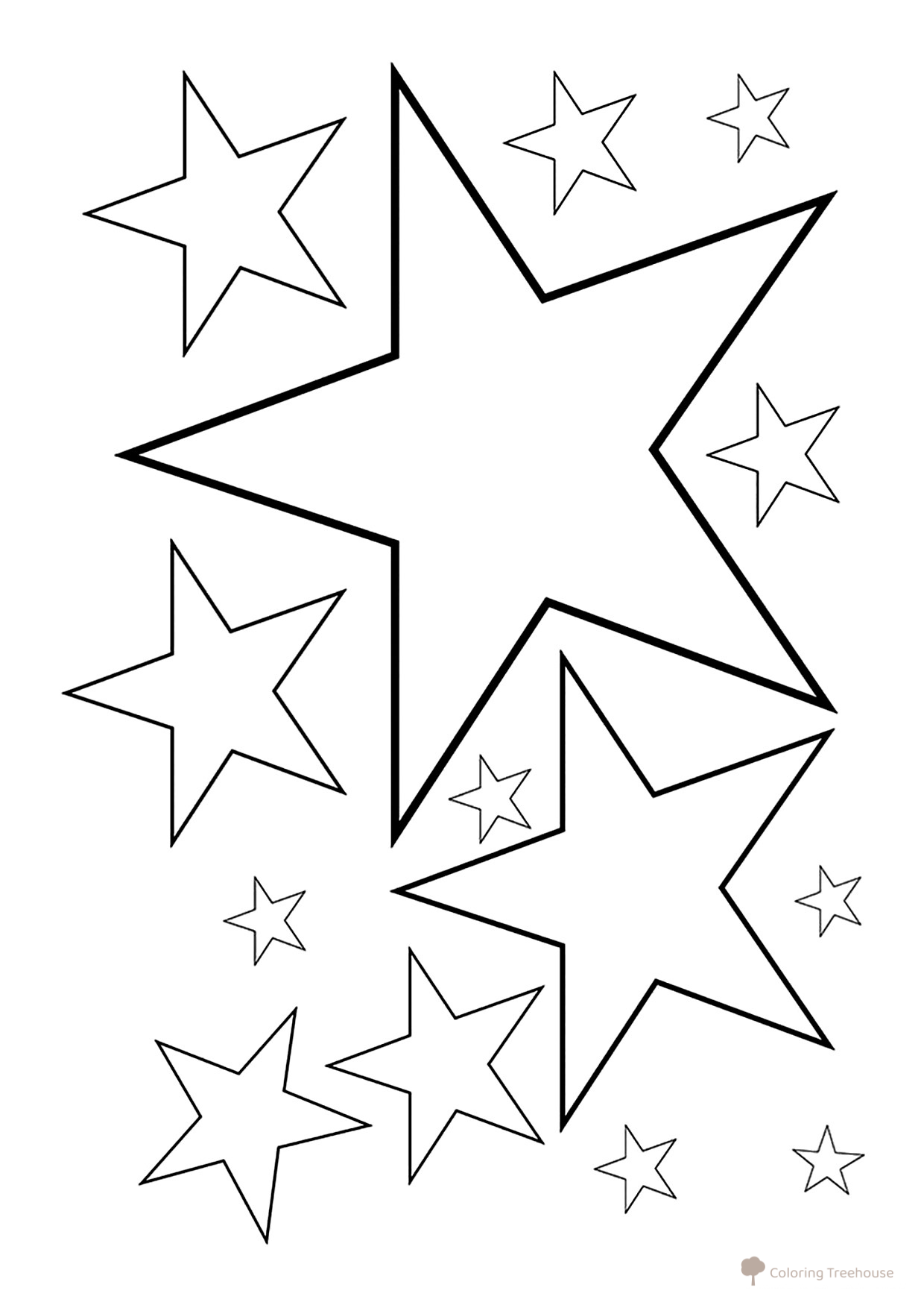 Cluster of Little Stars Coloring Page free printable Star Coloring Pages coloring page