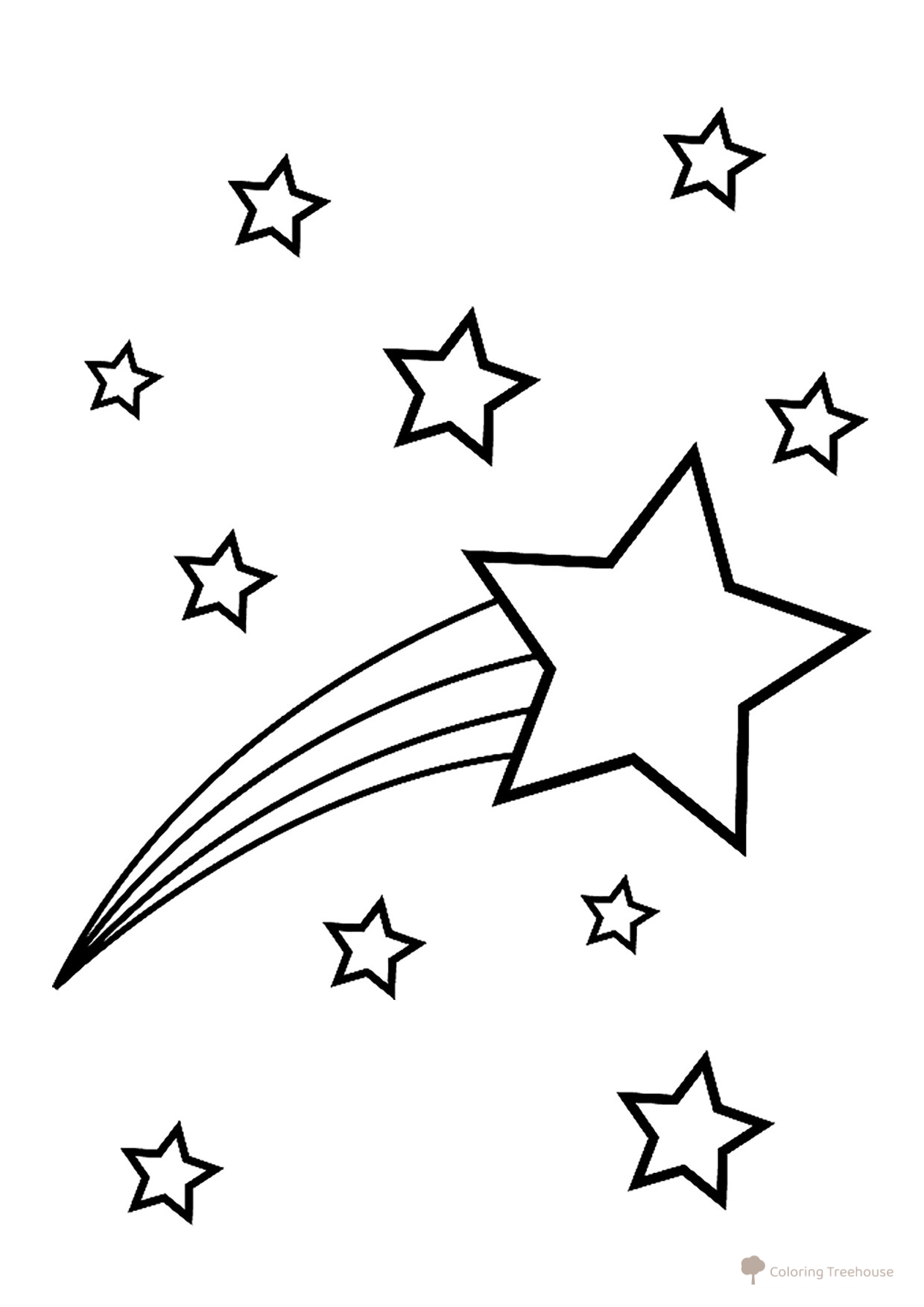 Página para colorear: Estrella cometa dibujo para colorear gratis de Páginas para colorear de estrellas