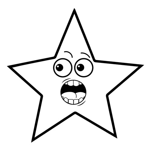 Star with Open Mouth Coloring Page free printable Star Coloring Pages coloring page