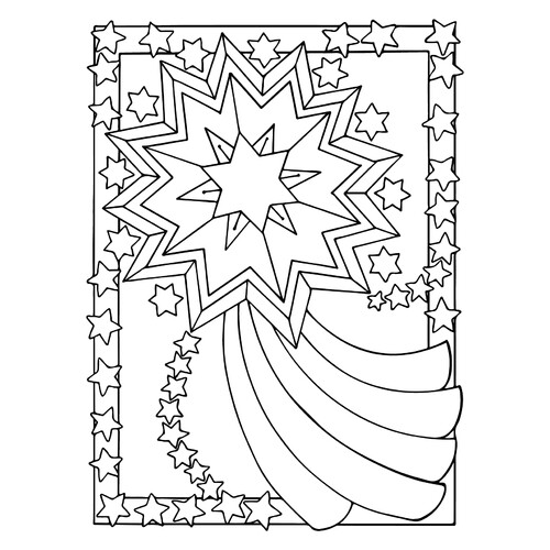 Página para colorear: Estrella en un marco dibujo para colorear gratis de Páginas para colorear de estrellas