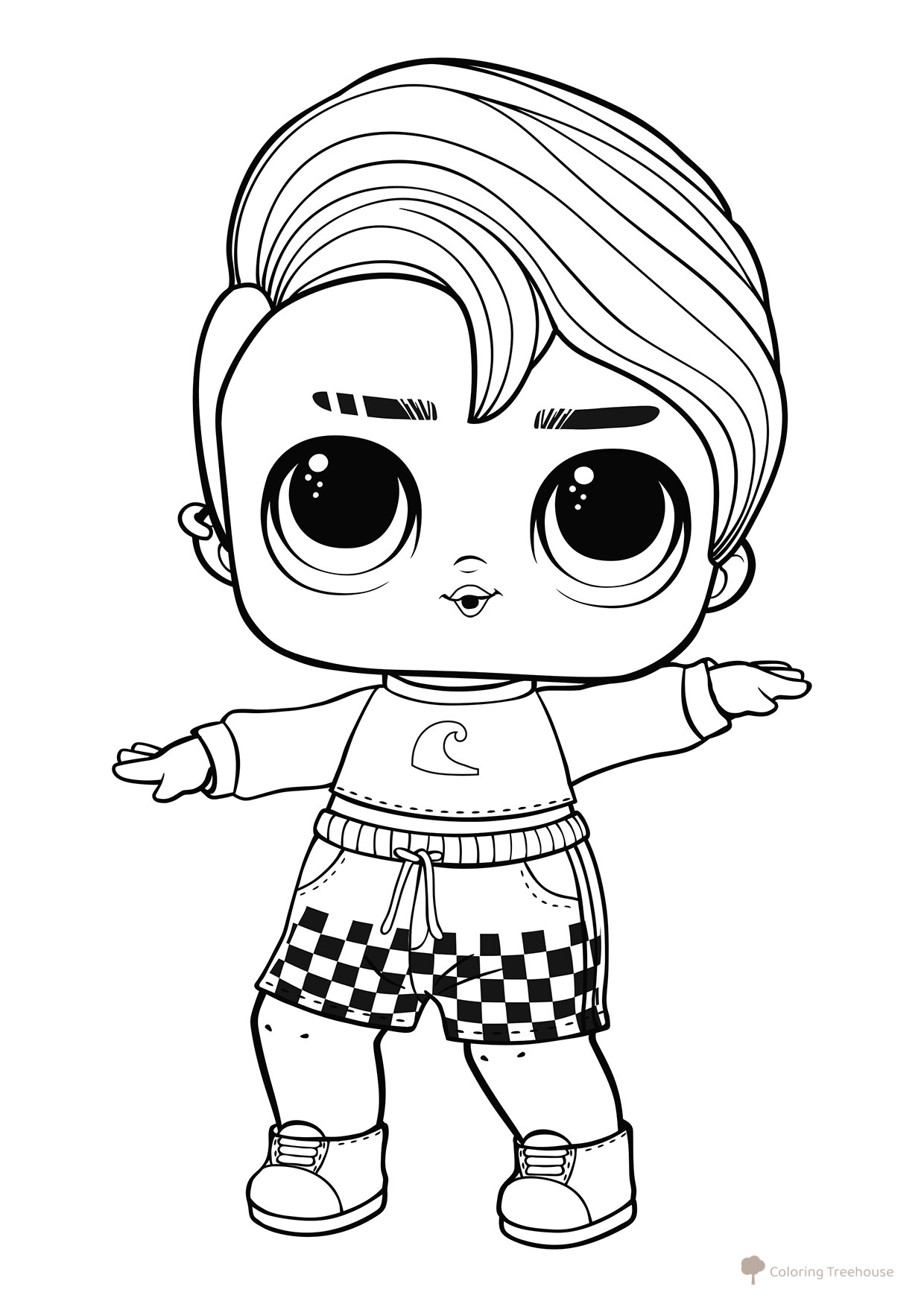 LOL Beach Boy Coloring Page free printable LOL Boys Coloring Pages coloring page