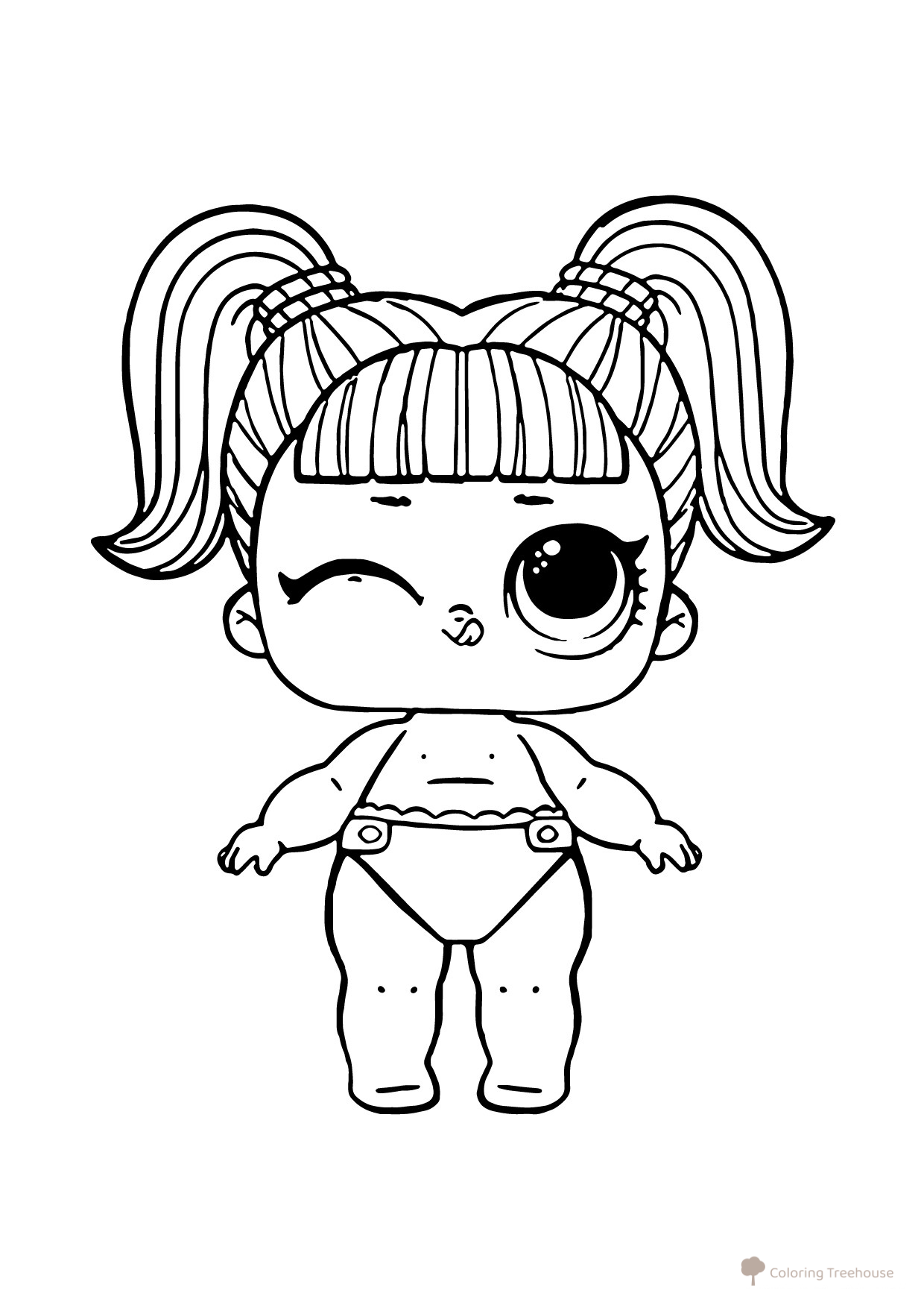 Glamorous LOL Baby Coloring Page free printable LOL Surprise Lil Sisters Coloring Pages coloring page