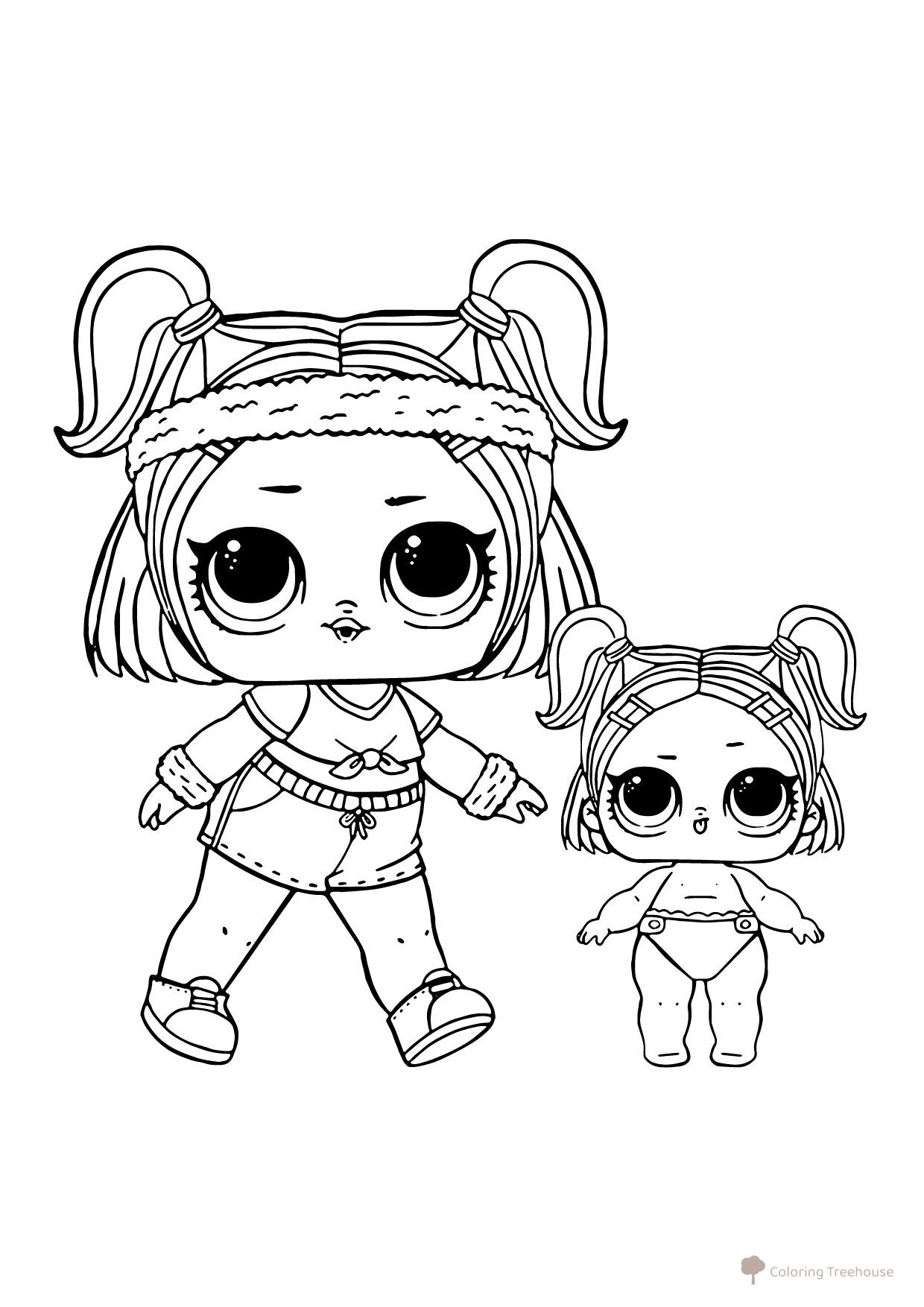 Página para colorear L.O.L. Confetti Pop — Hermanitas dibujo para colorear gratis de Páginas para colorear L.O.L. bebés