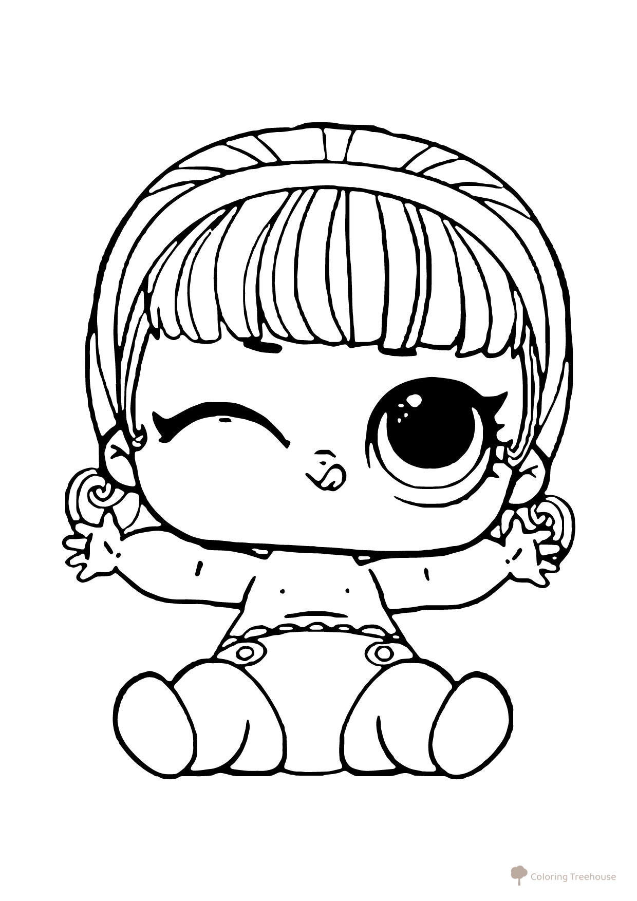LOL Lil Madam Queen Coloring Page free printable LOL Surprise Lil Sisters Coloring Pages coloring page