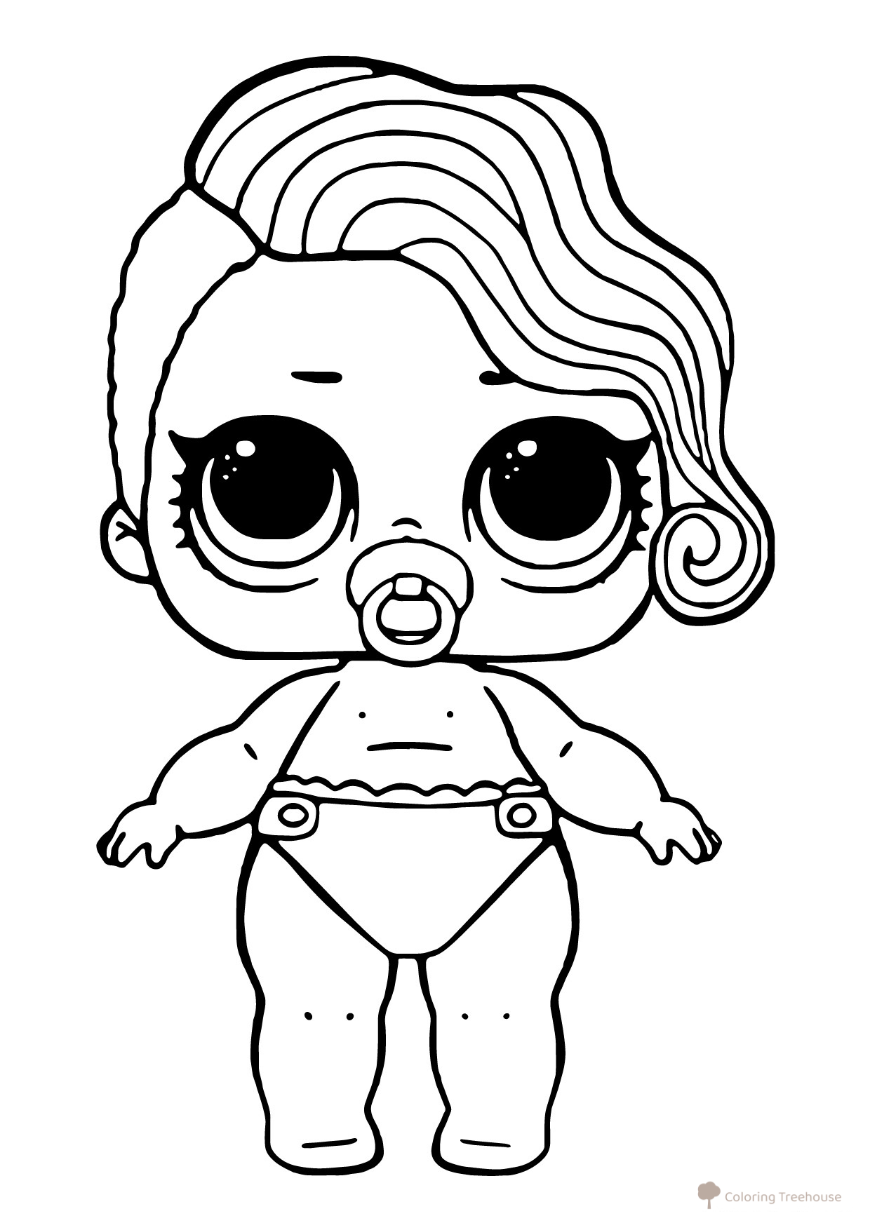 Página para colorear LOL Lil Princesa Marina dibujo para colorear gratis de Páginas para colorear L.O.L. bebés
